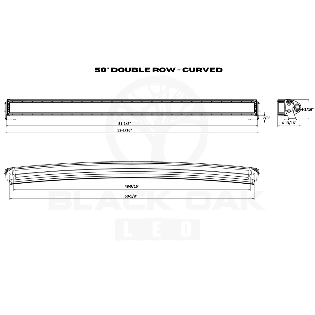 Black Oak Led Black Oak 50" Curved Double Row 5W Combo White - Boatyard Malaysia