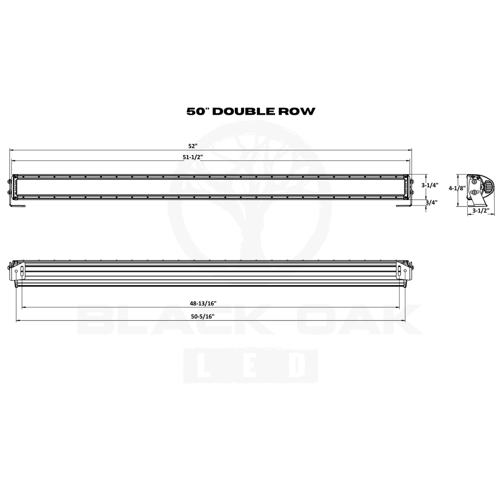 Black Oak 50" Double Row 5W Combo Black boatyardmalaysia