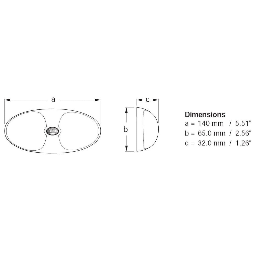 Hella Marine DuraLED 12 Interior/Exterior Lamp - Warm White LED - White Housing - Boatyard Malaysia