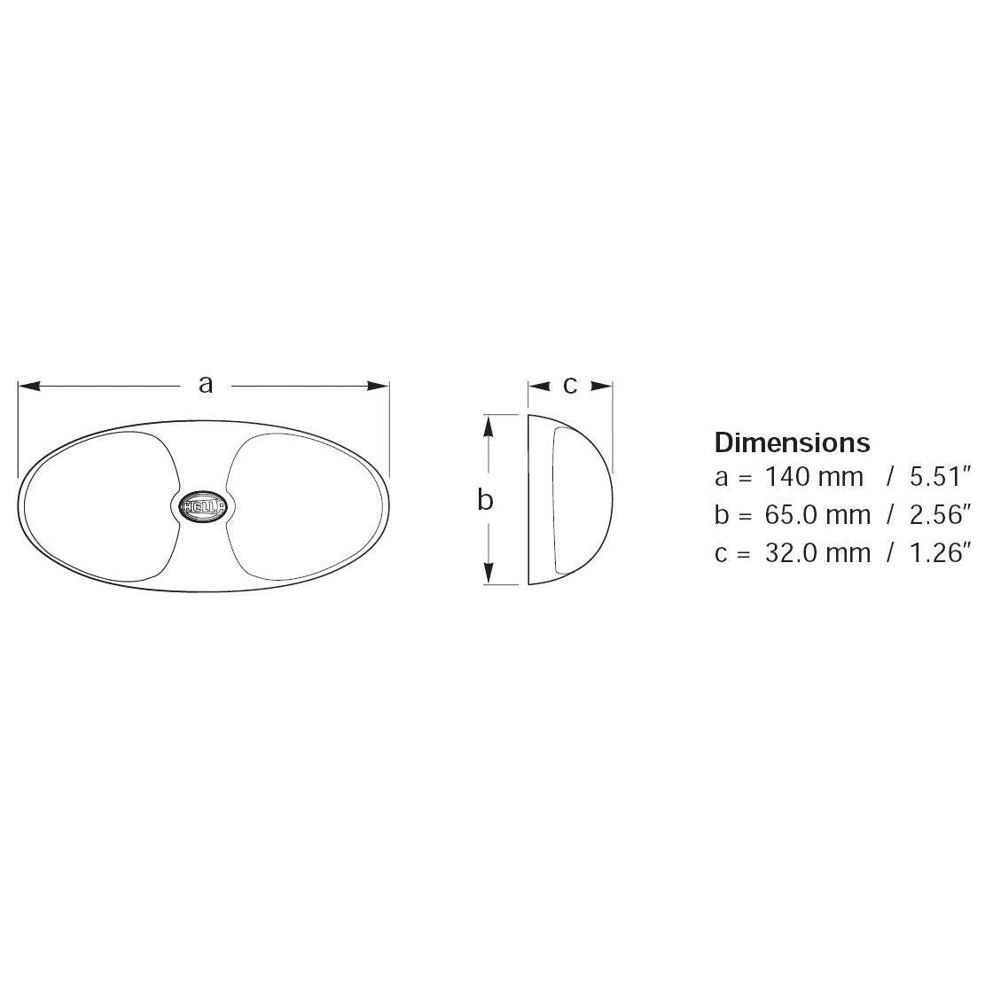 Hella Marine DuraLED 12 Interior/Exterior Lamp - Warm White LED - White Housing - Boatyard Malaysia