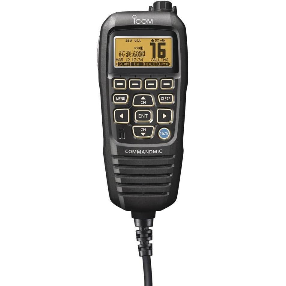 ICOM HM195 Command Mic IV With Yellow Backlit Lcd Super White boatyardmalaysia
