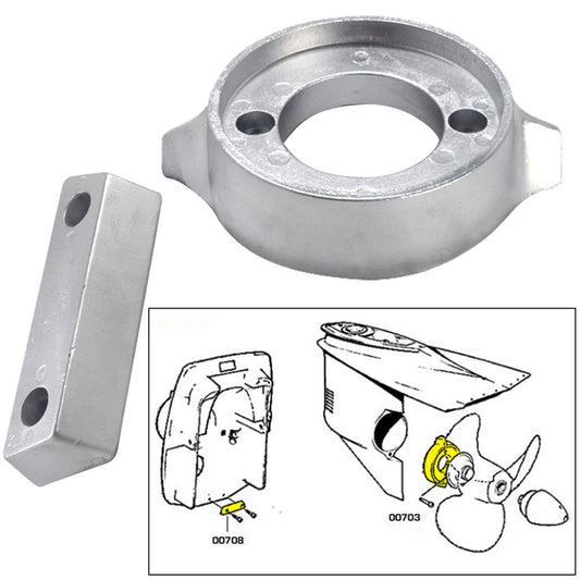 TECNOSEAL ANODE KIT VOLVO 290 W/ HARDWARE ALUMINUM POLYBAG