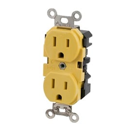 15A 125V Yellow Duplex Straight Blade Receptacle boatyardmalaysia