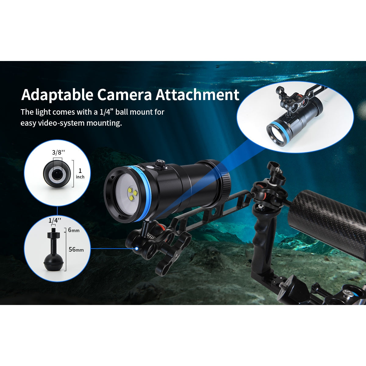 XTAR D30 6000 6000L UNDERWATER PHOTOGRAPHY DIVING FLASHLIGHT boatyardmalaysia