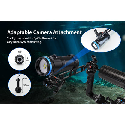 XTAR D30 6000 6000L UNDERWATER PHOTOGRAPHY DIVING FLASHLIGHT boatyardmalaysia