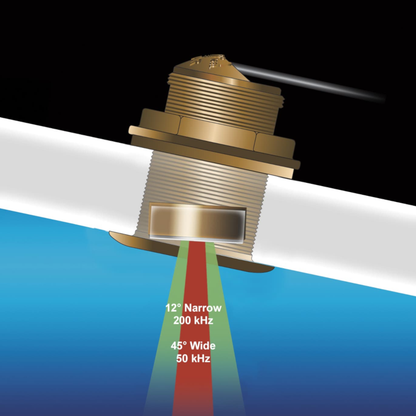 B60-20-FISO 600W 50/200kHz Bronze Thru-Hull Transducer 20-Degree Tilt Raymarine Spade Connectors boatyardmalaysia