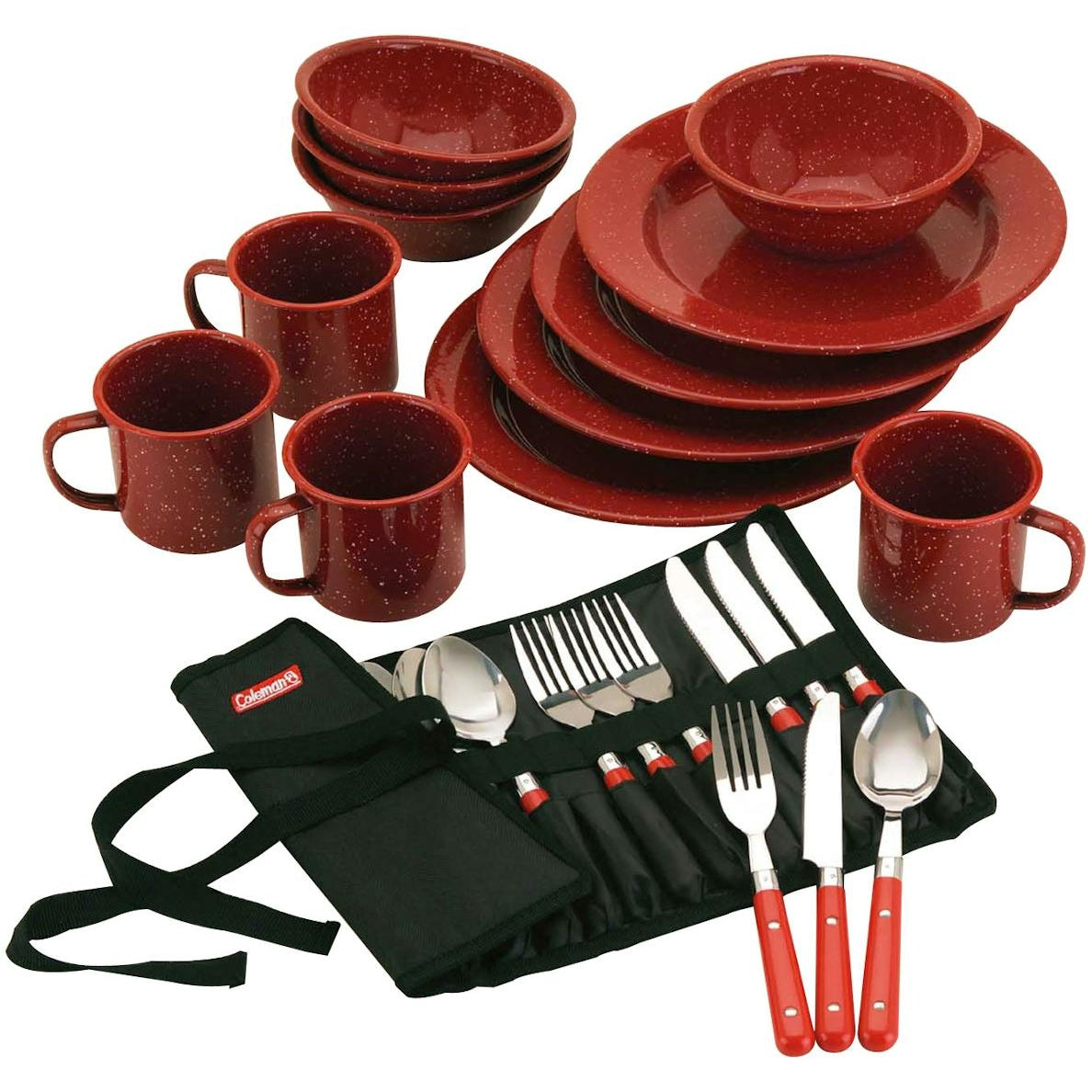 Coleman 24-Piece Enamel Dinnerware Set boatyardmalaysia