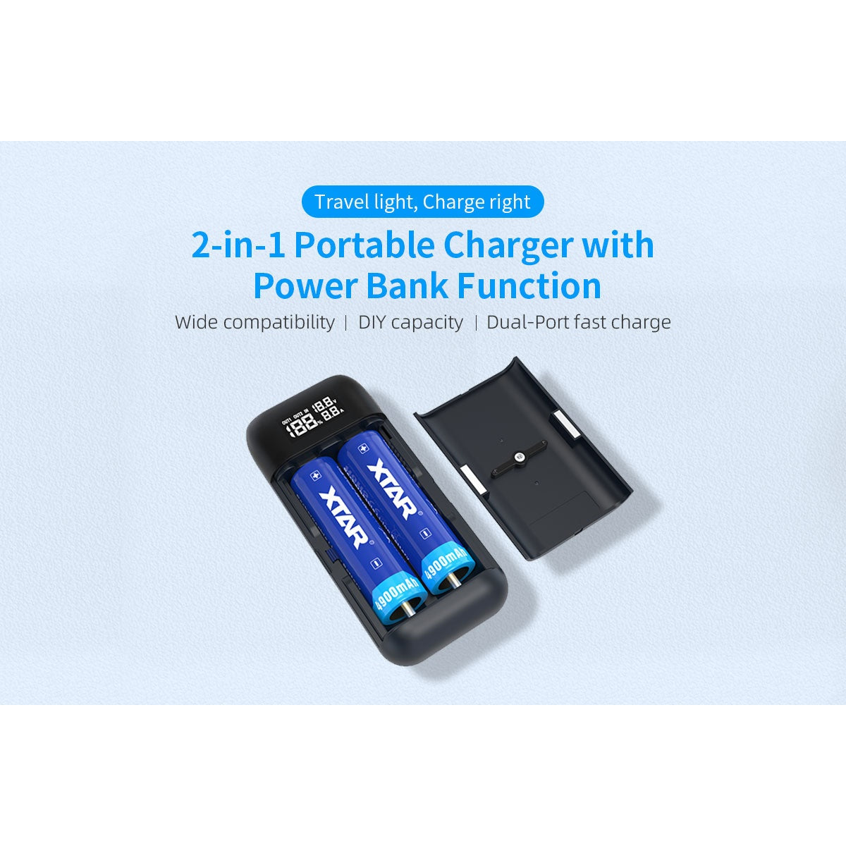 XTAR PB2SL KT CHARGER POWERBANK BLUE boatyardmalaysia