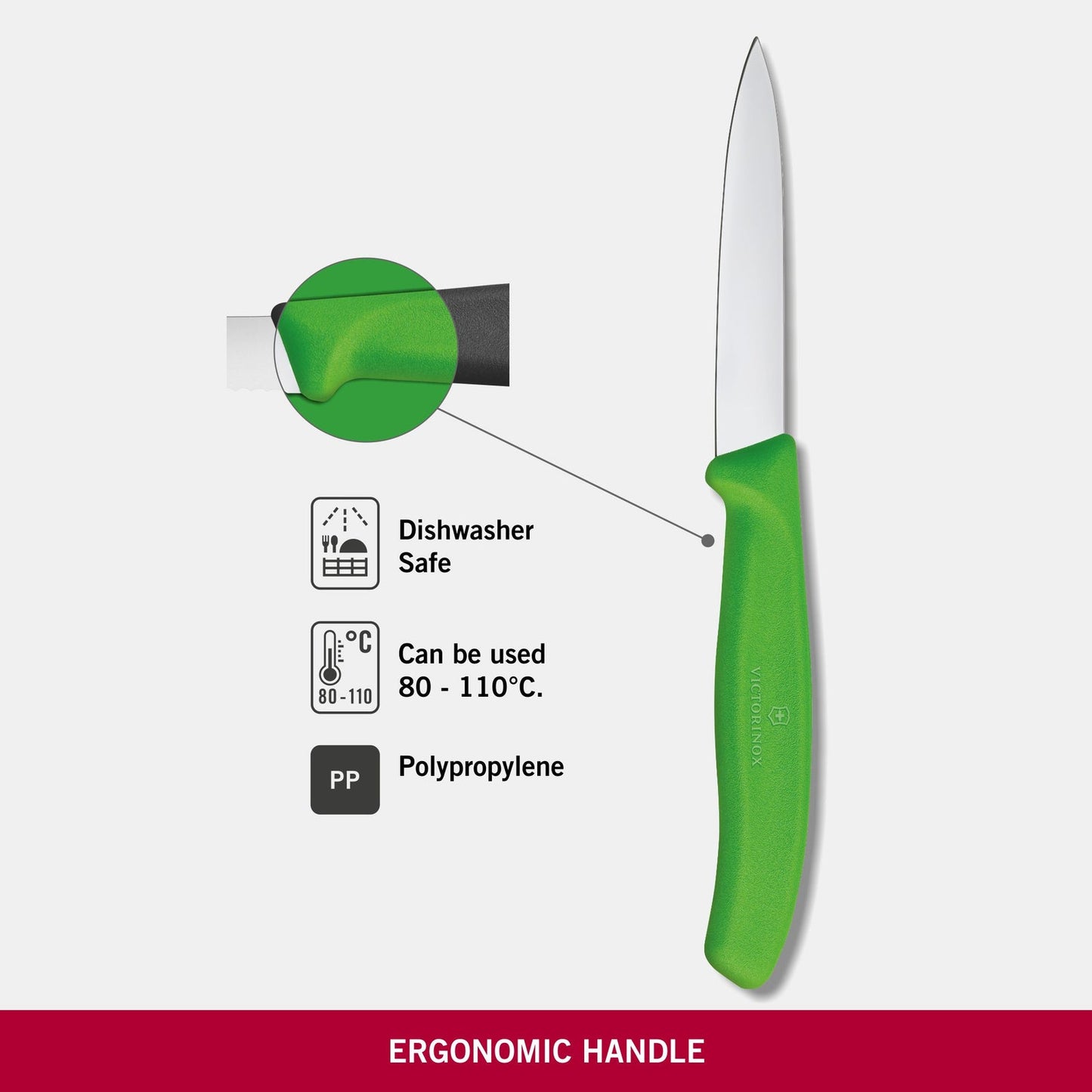 Swiss Classic Paring Knife Green 8cm boatyardmalaysia