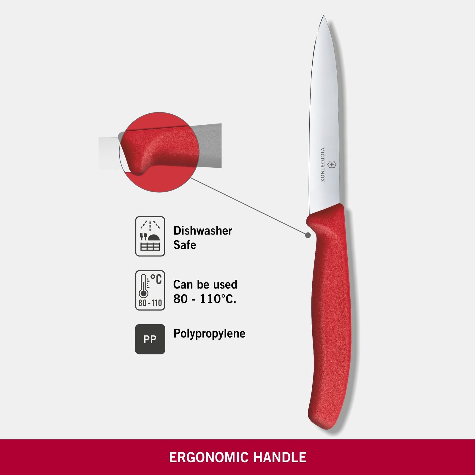 Swiss Classic Paring Knife Red 10cm boatyardmalaysia