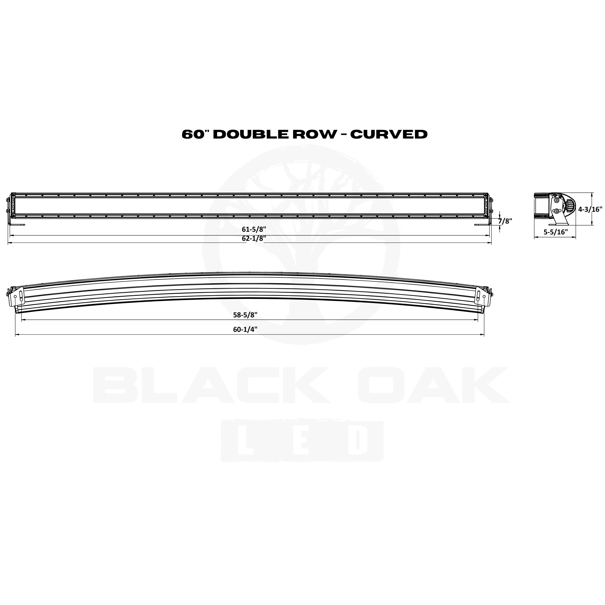 Black Oak 60" Double Row Marine 5W Combo White boatyardmalaysia