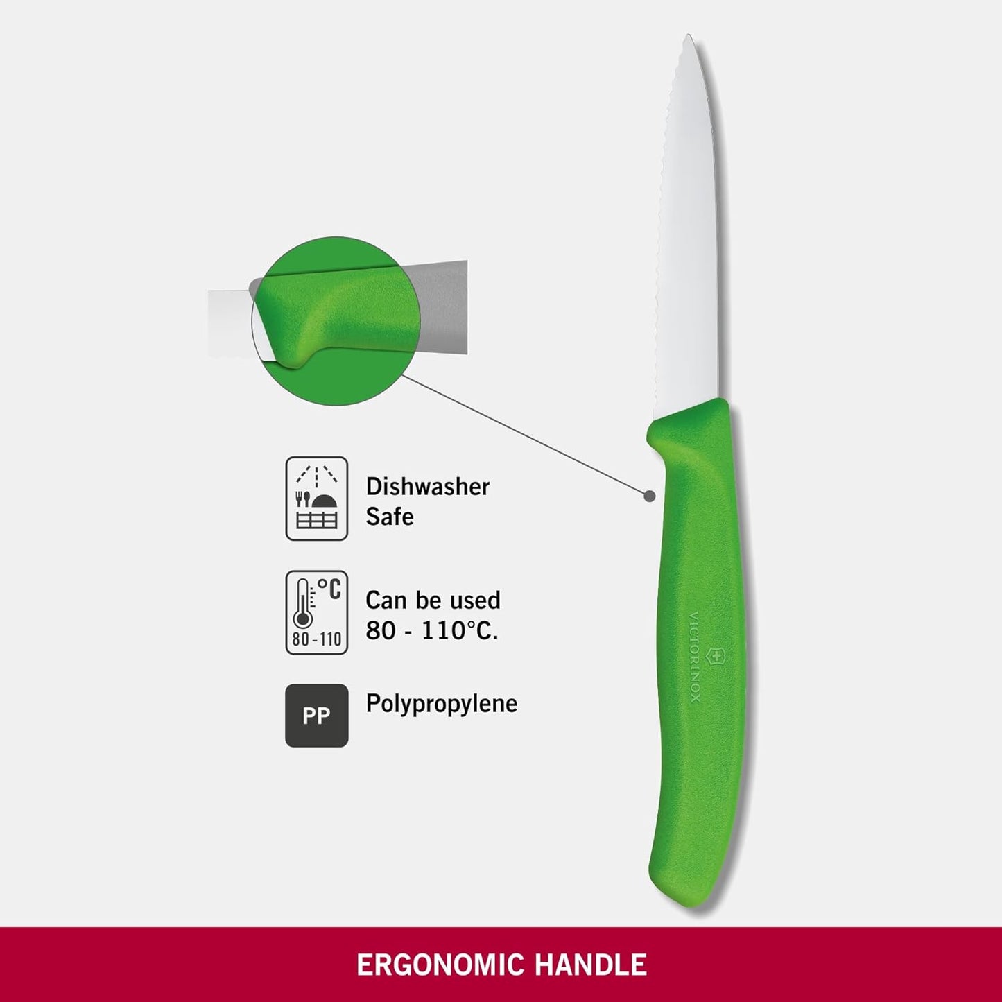 Swiss Classic Wavy Paring Knife Green 8cm boatyardmalaysia