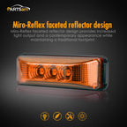 Boatyard Malaysia Partsam 2PCS 3 LED Truck Trailer Front Rear LED Side Marker Lights indicaotor Lamp Sealed & Waterprof Surface Mounted Installation Amber 3.9" - Boatyard Malaysia