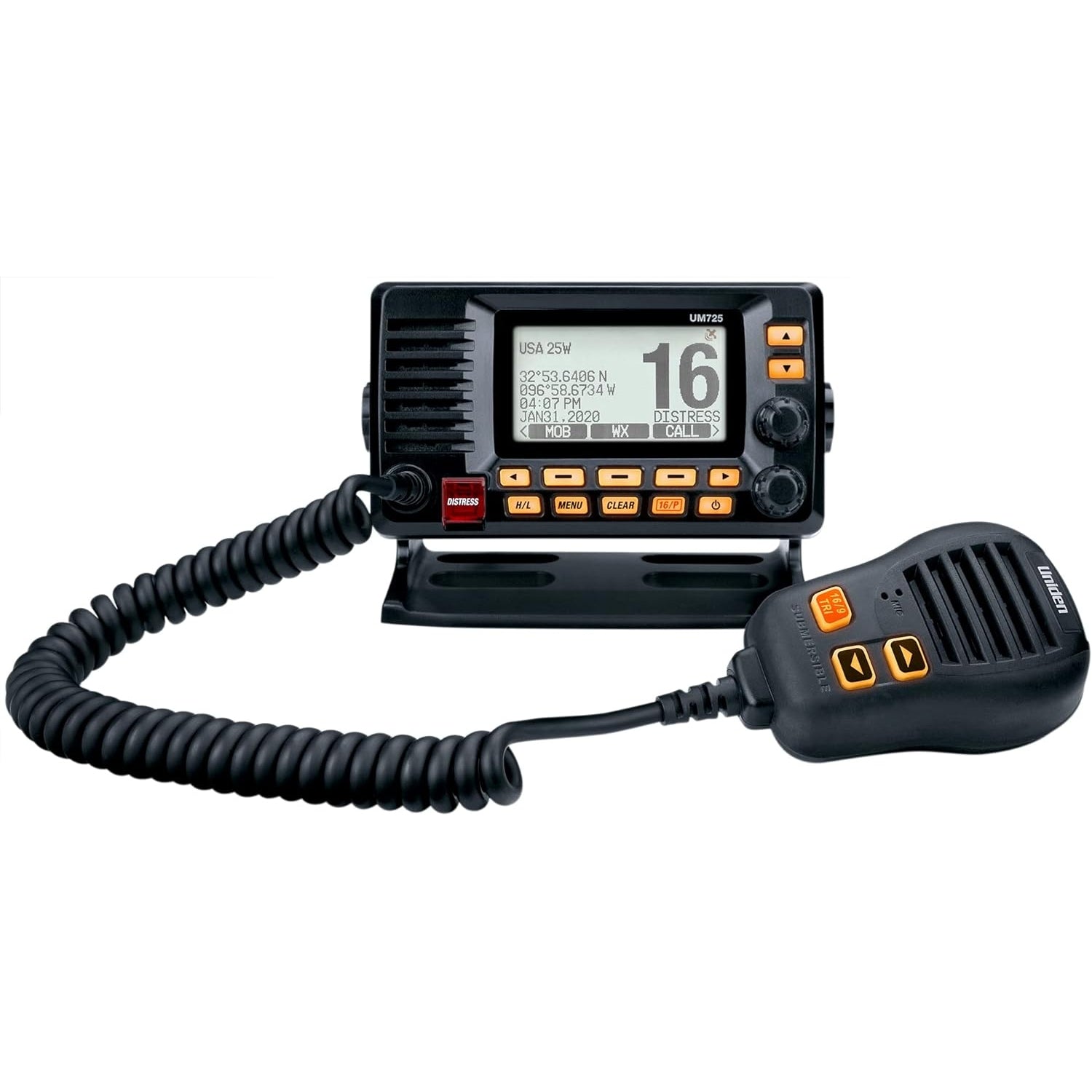 Uniden UM725 Fixed Mount Marine VHF Radio w/GPS - Black boatyardmalaysia