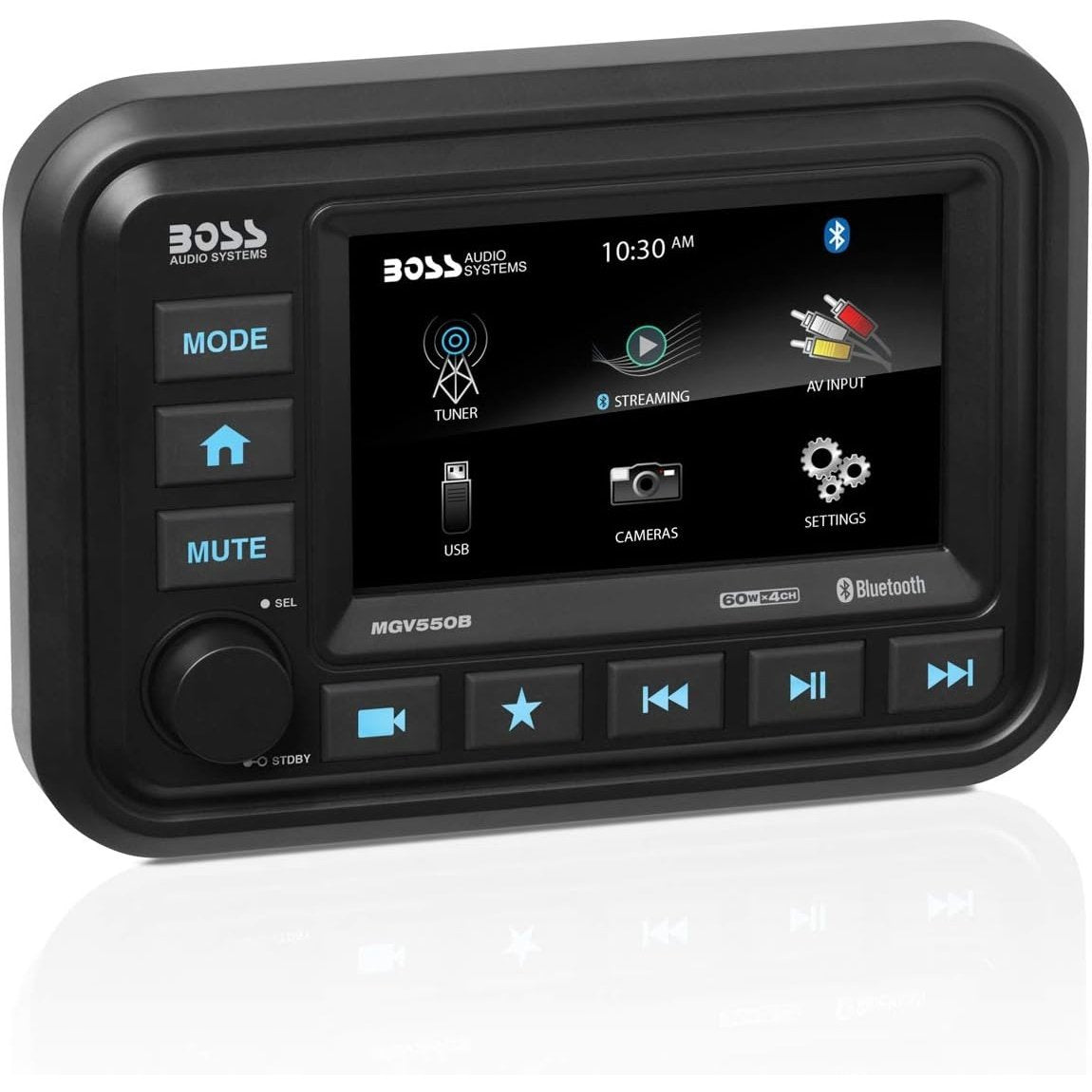 Boss Audio Bluetooth Audio Streaming Marine Gauge Digital Media AM/FM Receiver - Black - Boatyard Malaysia