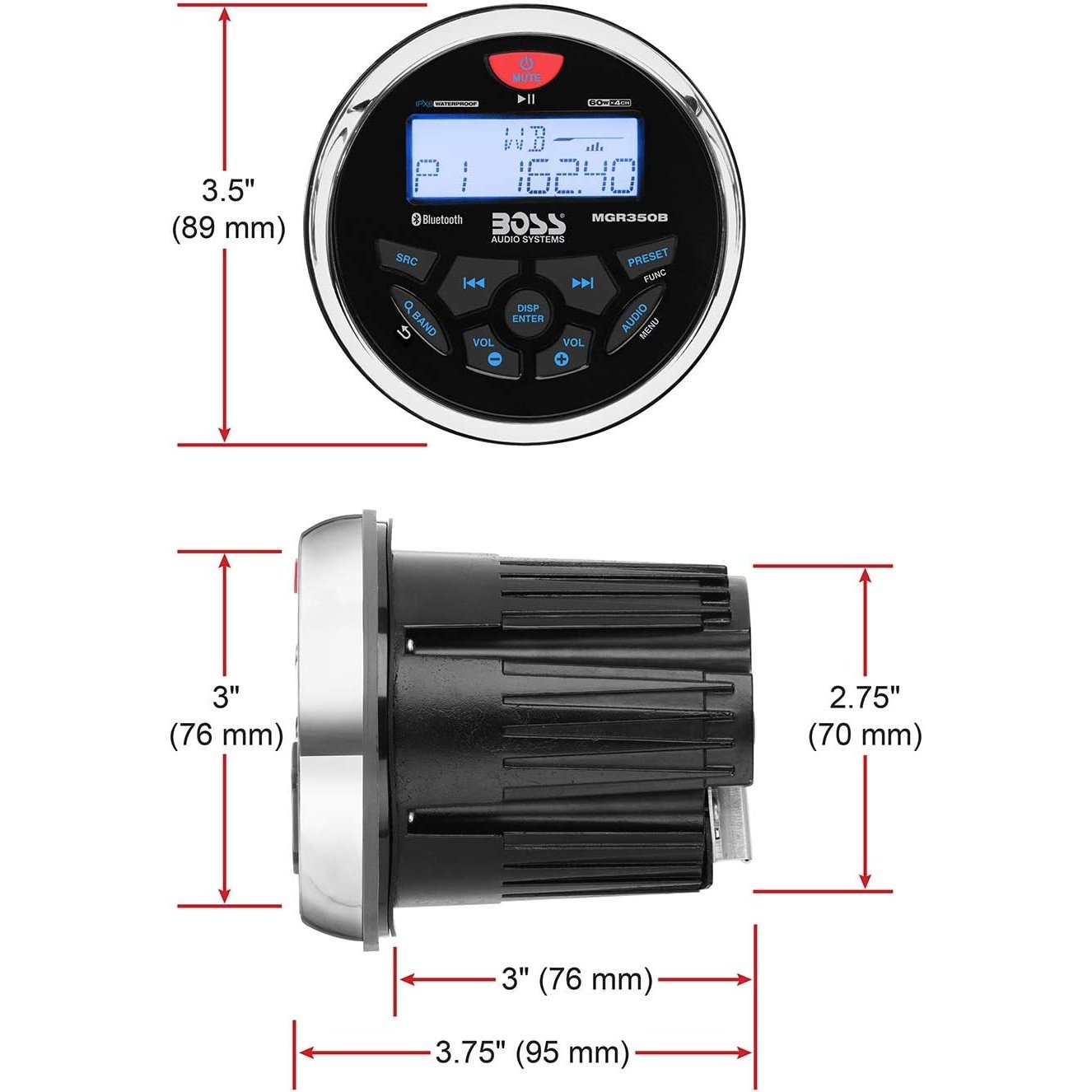 MGR350B Marine Gauge Style Mp3/am/fm/radio boatyardmalaysia