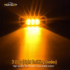 Boatyard Malaysia Partsam 2PCS 3 LED Truck Trailer Front Rear LED Side Marker Lights indicaotor Lamp Sealed & Waterprof Surface Mounted Installation Amber 3.9" - Boatyard Malaysia