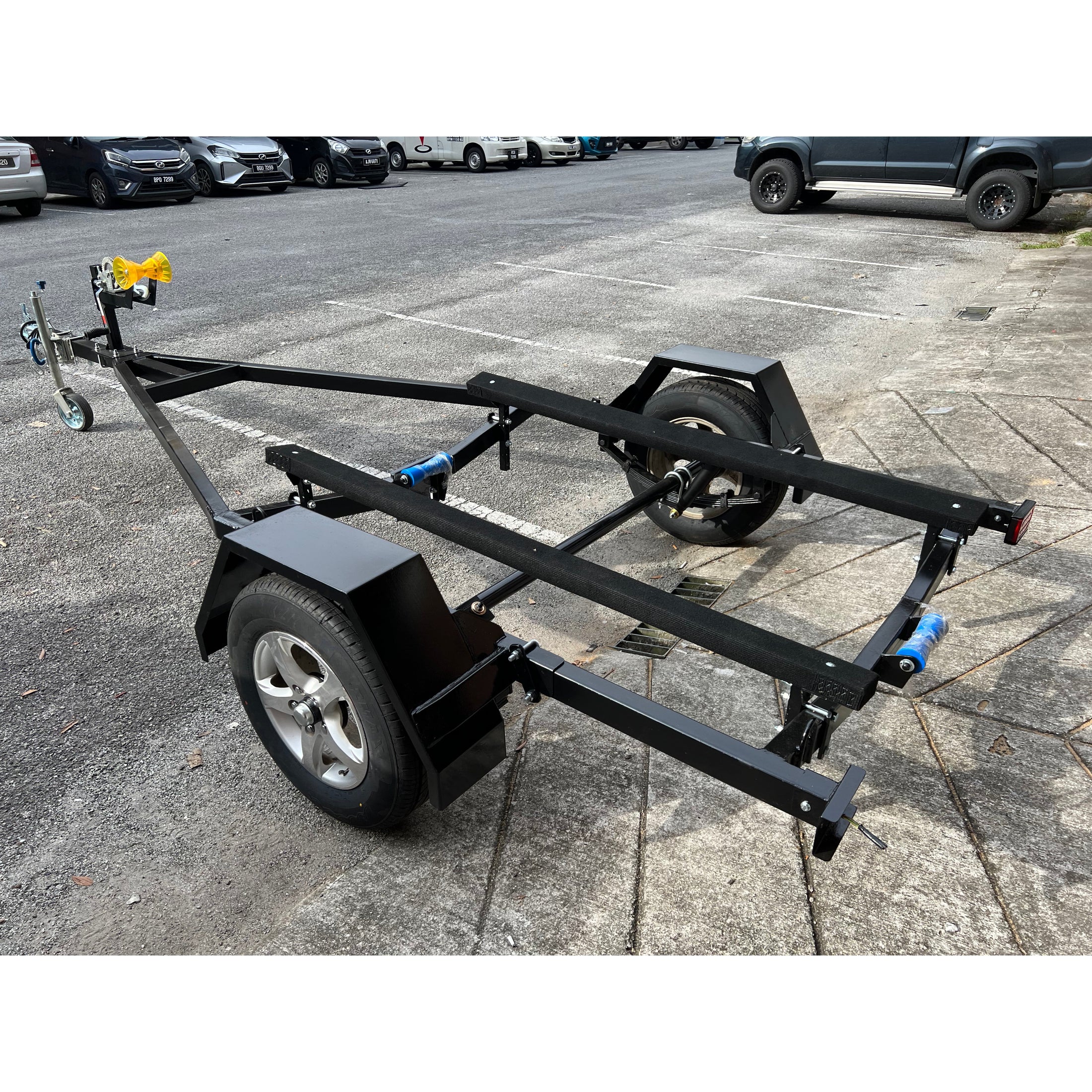 TMC Steel Trailer 12-14ft w/o Braking System None Galvanized - Boatyard Malaysia