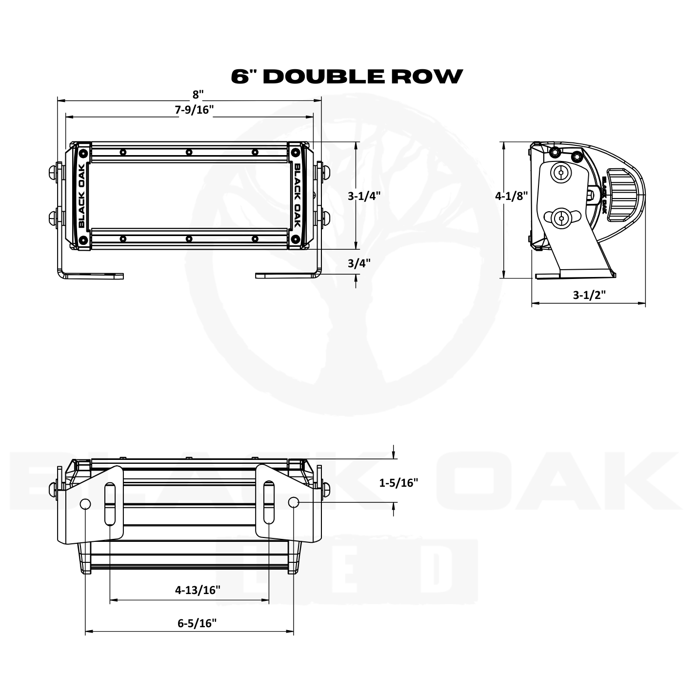 Black Oak 6" Double Row 5W Combo White boatyardmalaysia