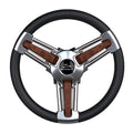 SCHMITT MARINE Burano Wheel 14" 3/4" Tapered Shaft Burl Polyurethane w/Stainless Spoke Includes Center Cap/Nut - Boatyard Malaysia
