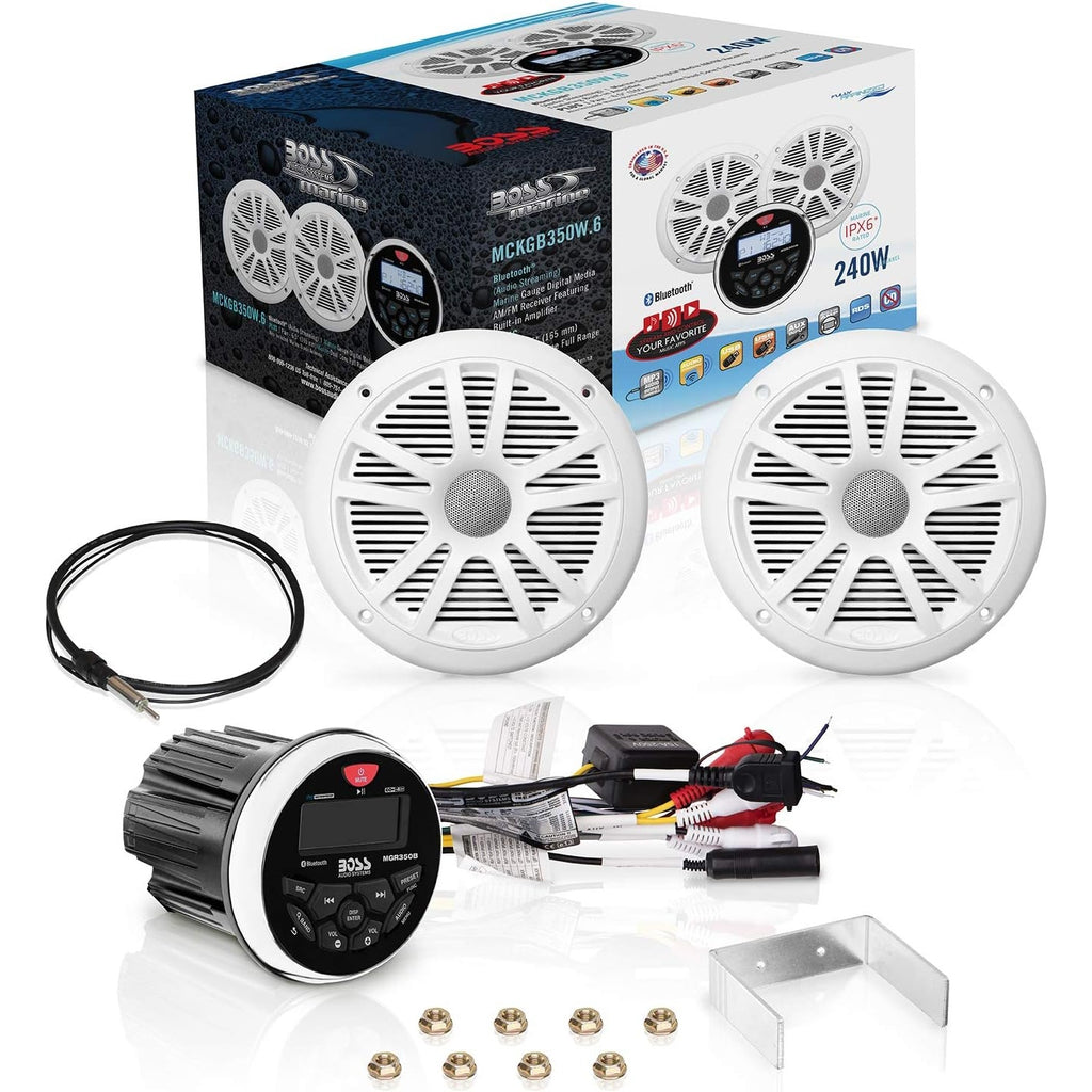 Boss Audio MCKGB350W.6 Combo Kit Gauge Style Radio Pair 6.5 - Boatyard Malaysia
