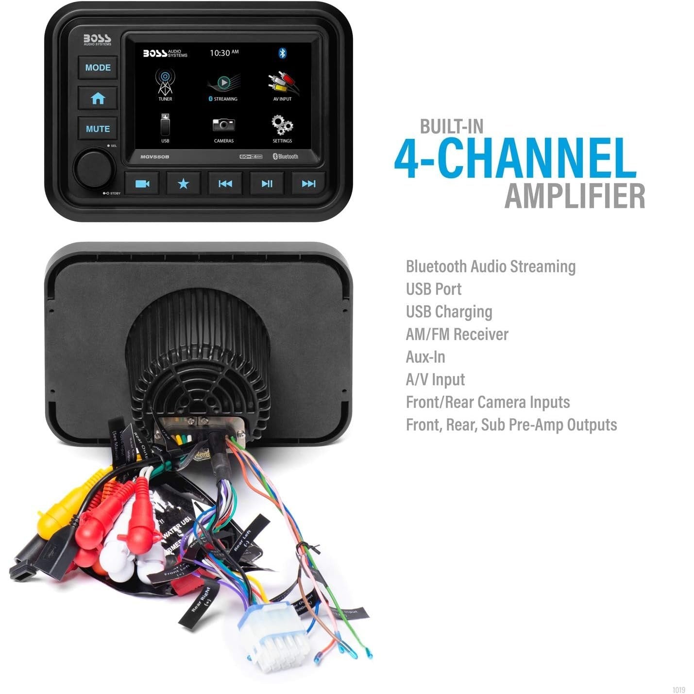 Boss Audio Bluetooth (Audio Streaming) Marine Gauge Digital Media AM/FM Receiver - Black