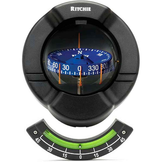 Ritchie SR-2 Venture Sail Boat Compass w/Clinometer - Bulkhead Mount - Black