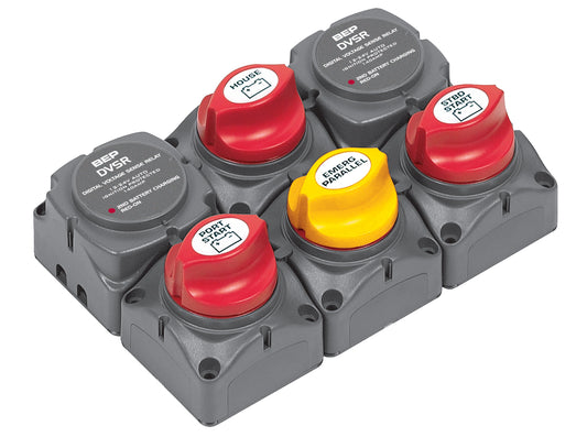 Battery Distribution Cluster for Twin Outboard Engine with Three Battery Banks