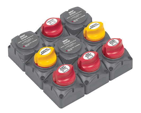 Battery Distribution Cluster for Triple Outboard Engine with Four Battery Banks