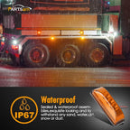 Boatyard Malaysia Partsam 2PCS 3 LED Truck Trailer Front Rear LED Side Marker Lights indicaotor Lamp Sealed & Waterprof Surface Mounted Installation Amber 3.9" - Boatyard Malaysia