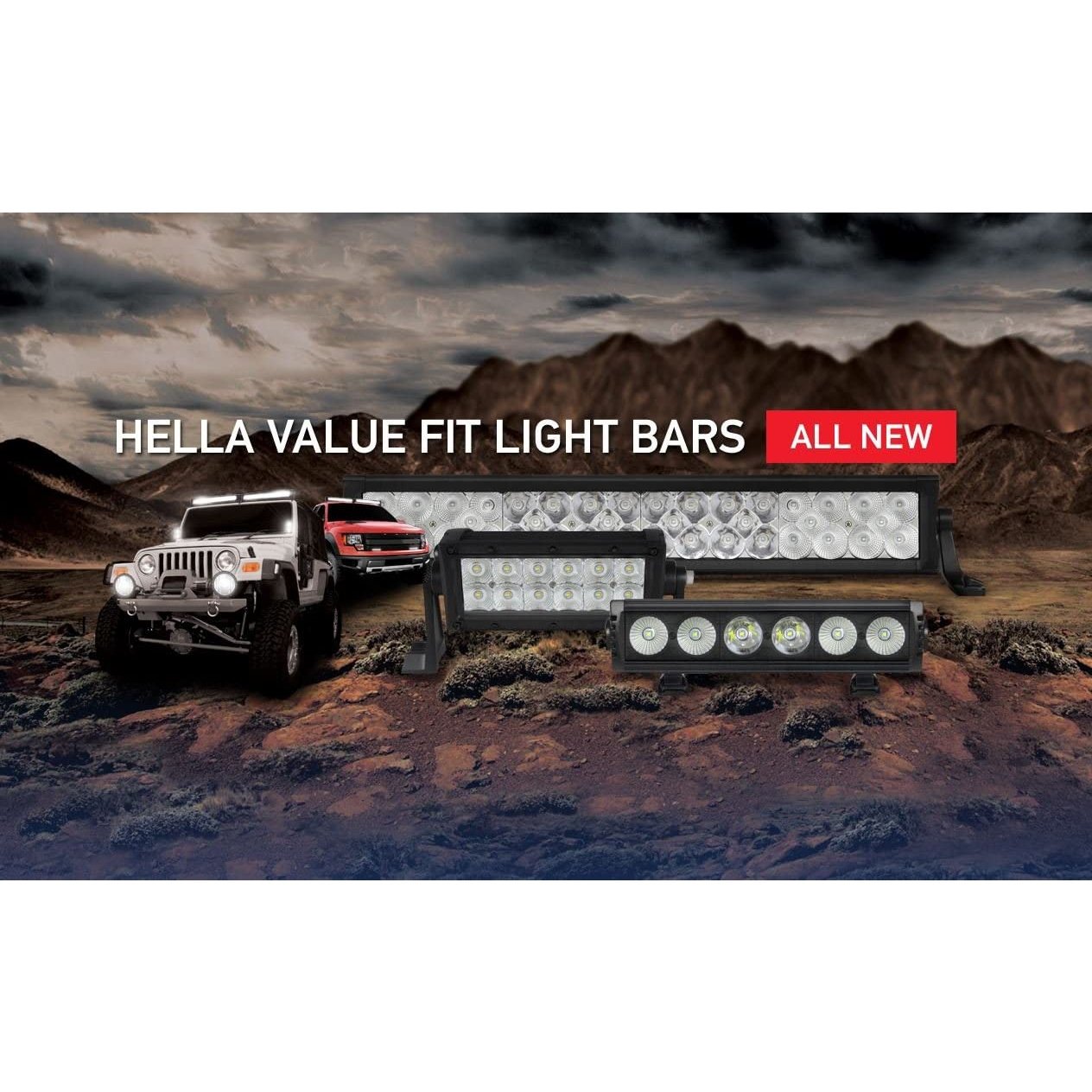 Hella Marine Value Fit Sport Series 12 LED Flood Light Bar - 8" - Black - Boatyard Malaysia