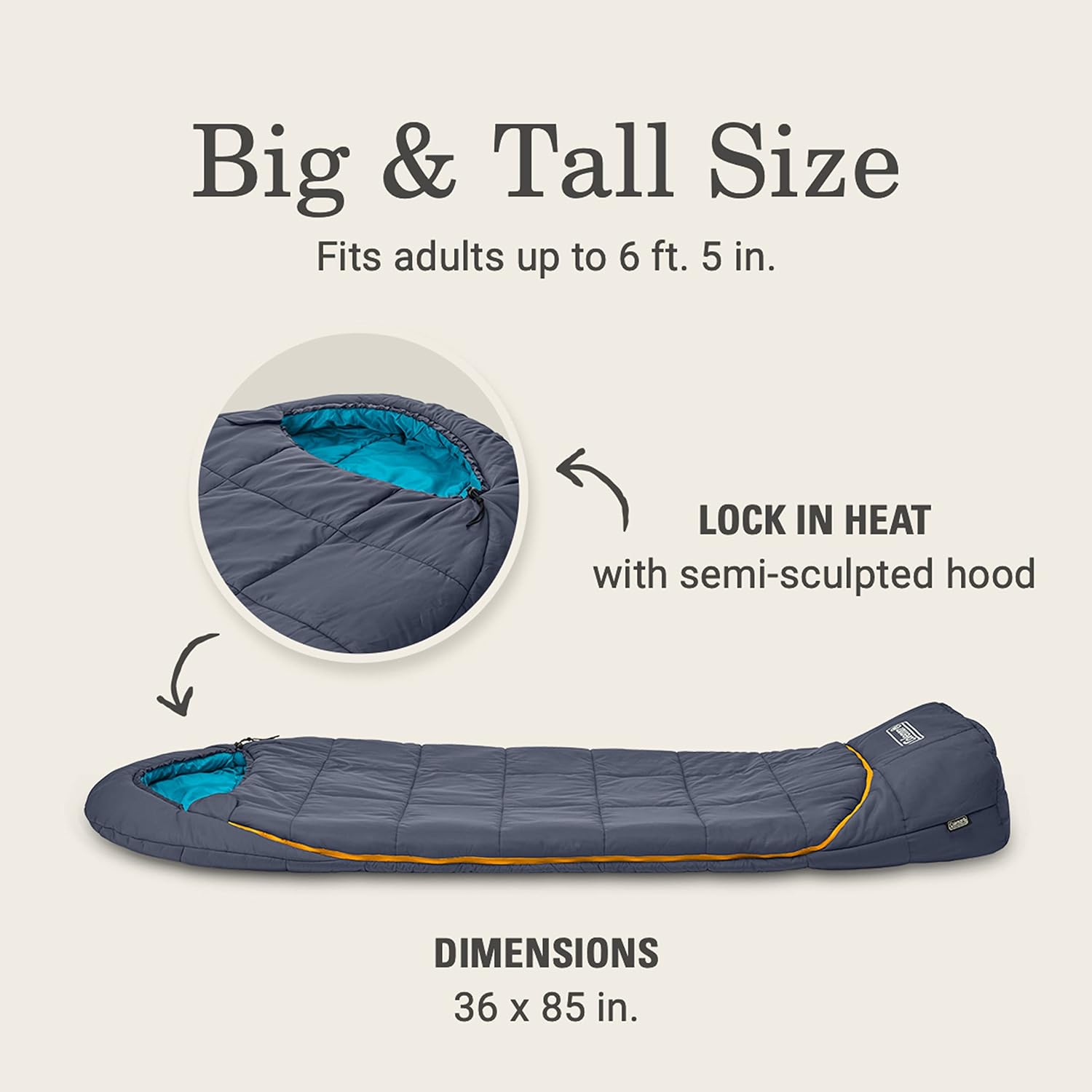 Big Bay™ 20° Big & Tall Contour Sleeping Bag boatyardmalaysia