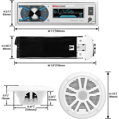 Boss Audio Mck632wb.64 Package W/ Mr632uab 4 Mr6w Speakers