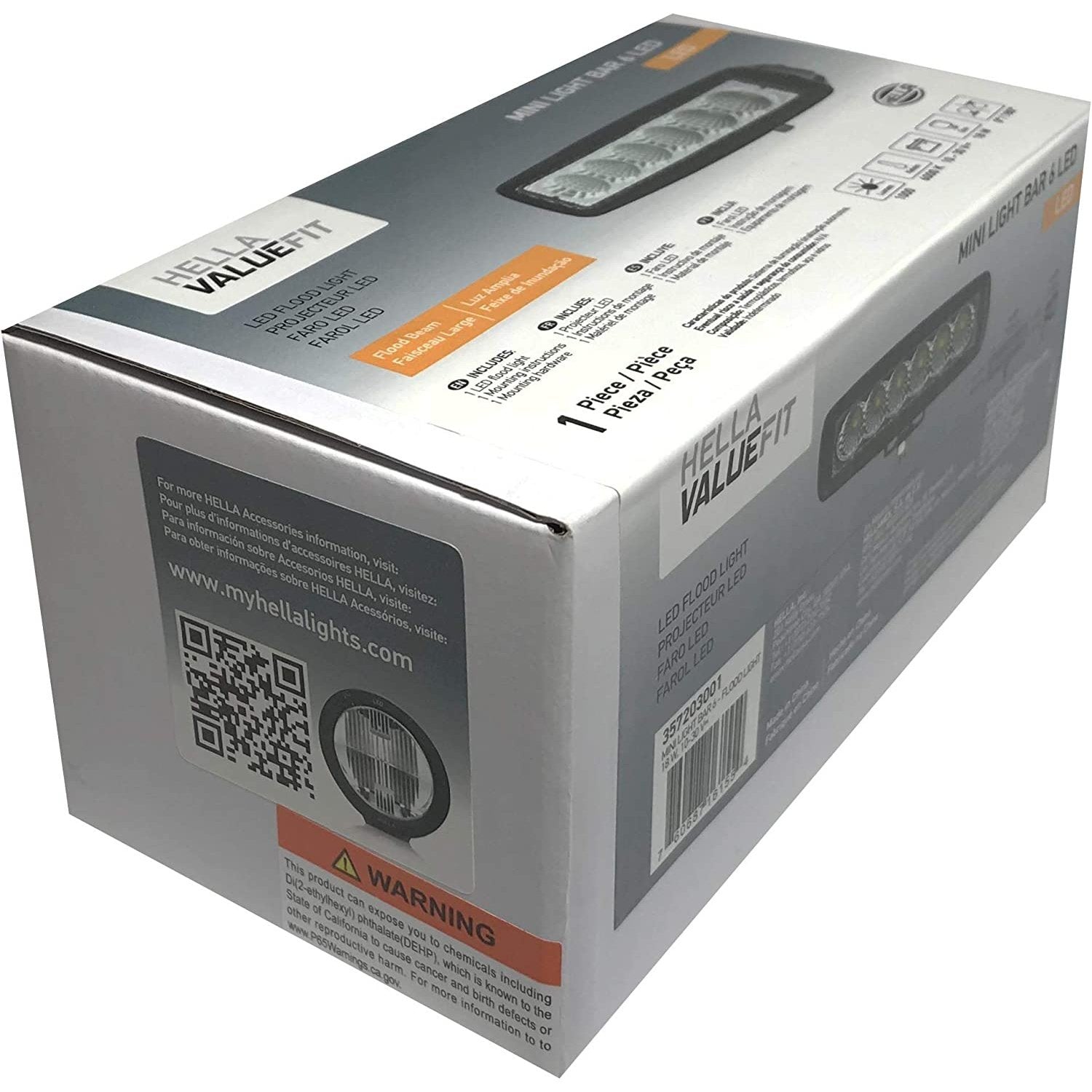 Hella Marine Value Fit Mini 6 LED Flood Light Bar - Black - Boatyard Malaysia