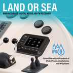 Boss Audio Bluetooth Audio Streaming Marine Gauge Digital Media AM/FM Receiver - Black - Boatyard Malaysia