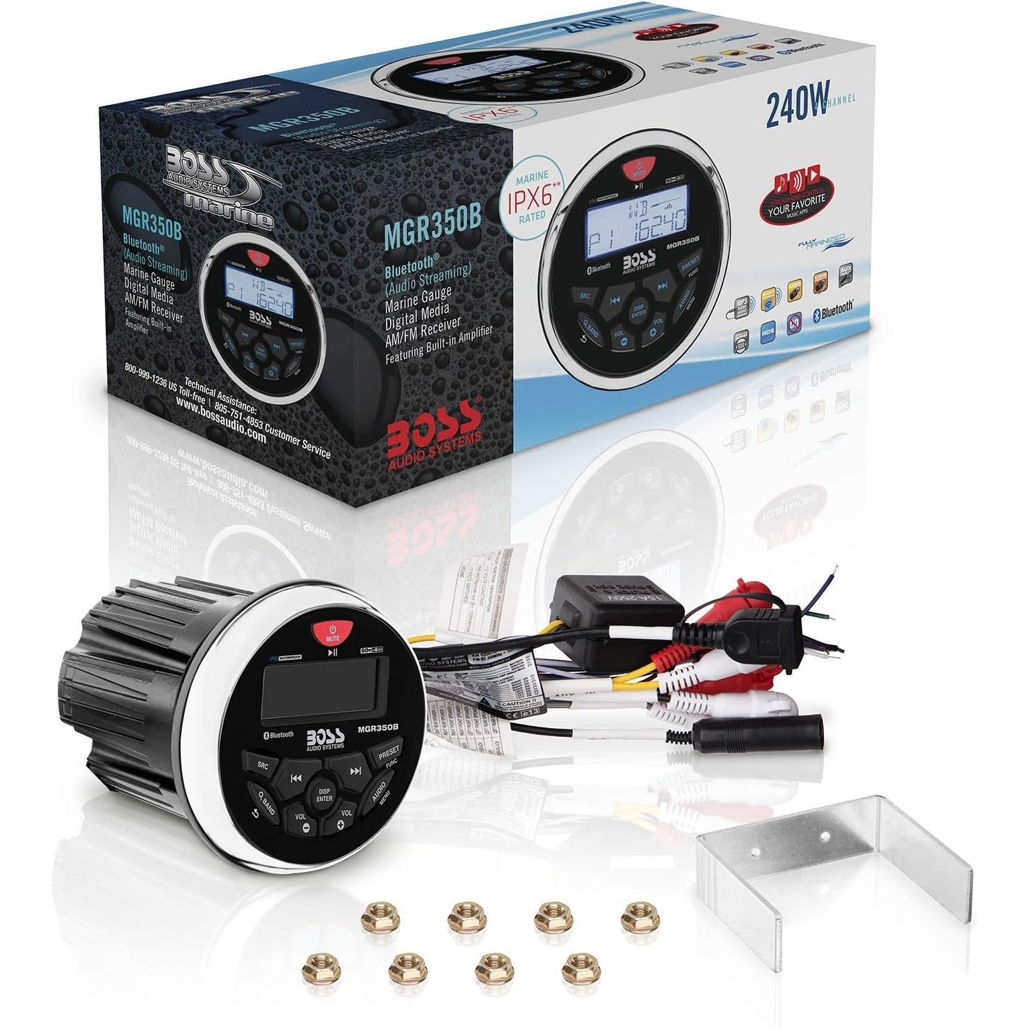 Boss Audio MGR350B Marine Gauge Style Mp3/am/fm/radio - Boatyard Malaysia