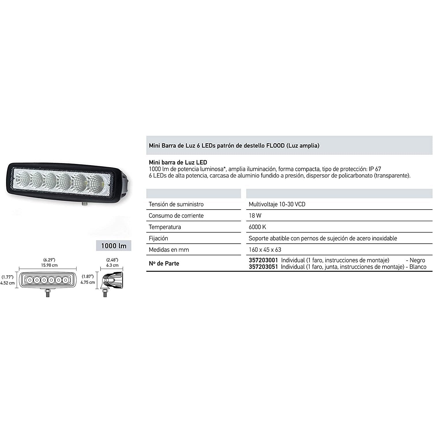 Hella Marine Value Fit Mini 6 LED Flood Light Bar - Black - Boatyard Malaysia