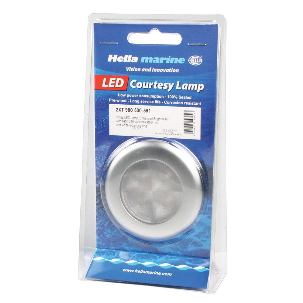 Hella Marine White LED Round Courtesy Lamps - Boatyard Malaysia