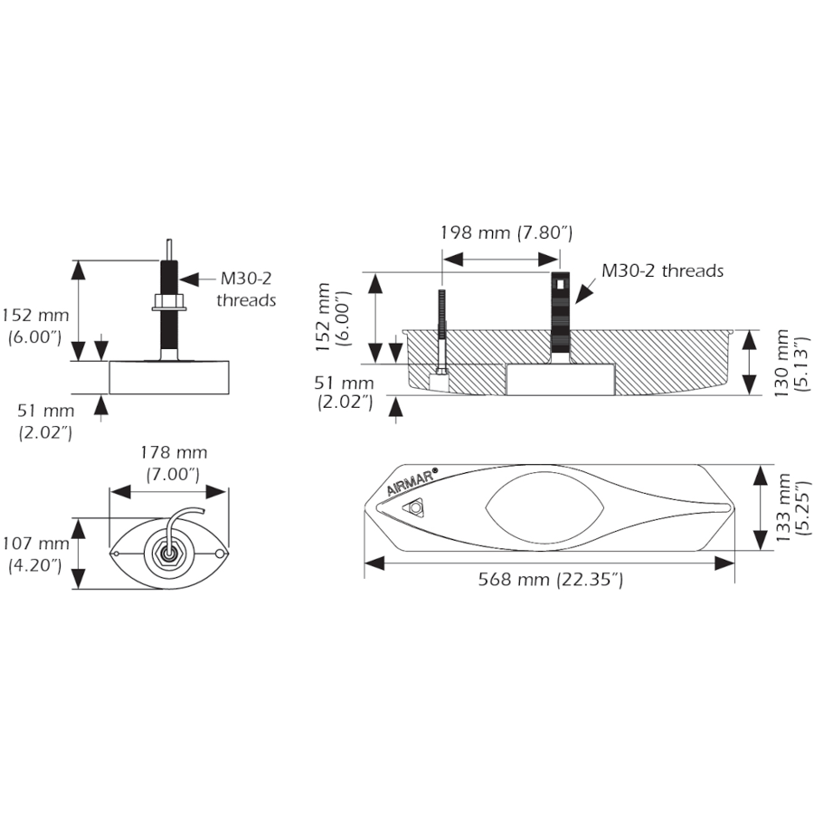 Airmar Technology B258 High Speed Fairing Block - Boatyard Malaysia