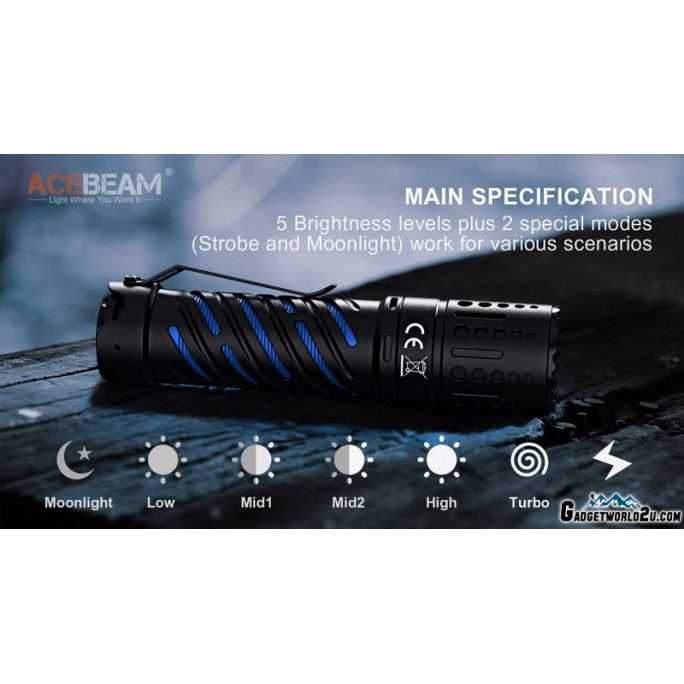 E70 CREE XHP70.2 NW LED 4600 Lumens EDC Flashlight boatyardmalaysia