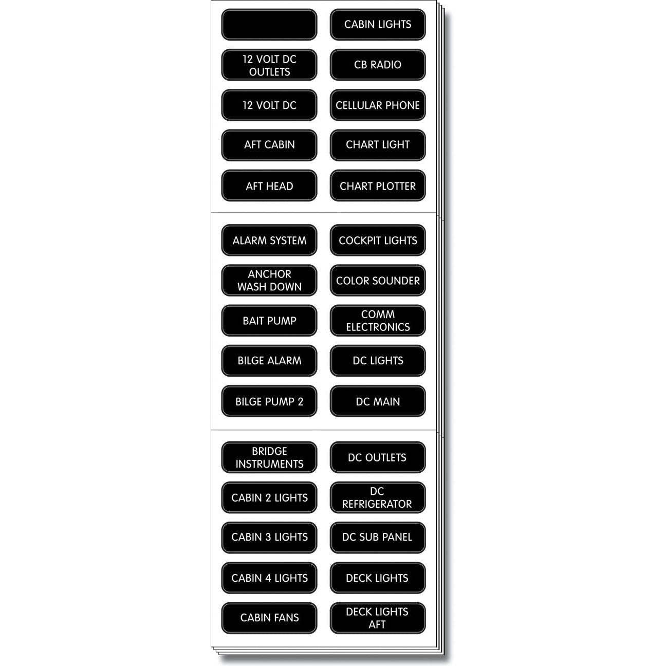 Blue Sea System 8039 LABEL KIT DC PANEL EXTENDED - Boatyard Malaysia