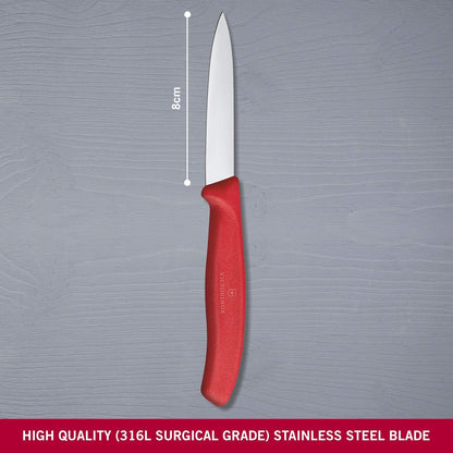 Swiss Classic Paring Knife Red 8cm boatyardmalaysia