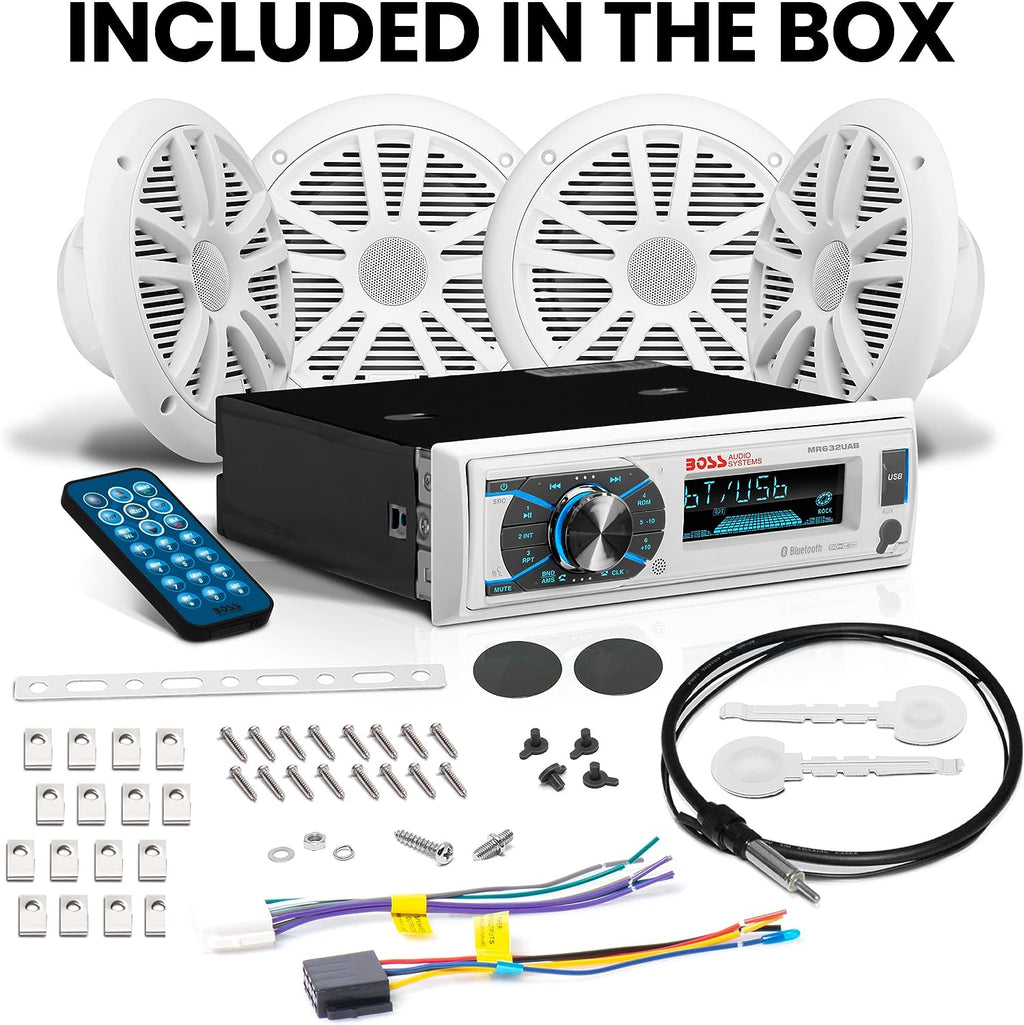 Boss Audio MCK632WB.64 Package W/ MR632UAB 4 MR6W Speakers - Boatyard Malaysia