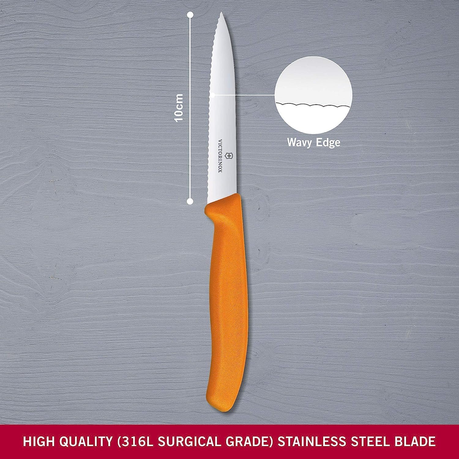 Swiss Classic Wavy Paring Knife Orange 10cm boatyardmalaysia