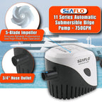 Seaflo Submersible Automatic Bilge Pump with Float Switch 750GPH, 12V - Boatyard Malaysia