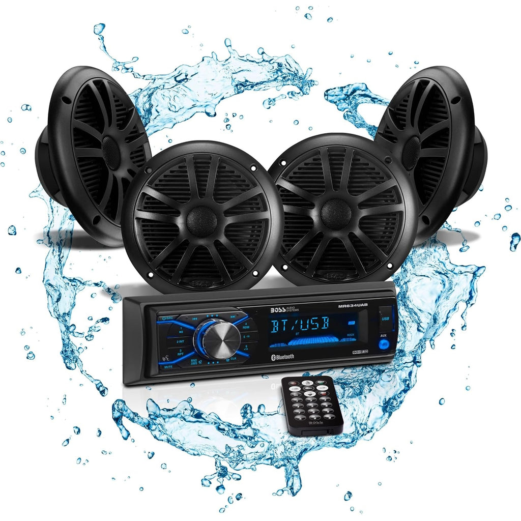Boss Audio Boss Audio Mcbk634b.64 Package W/ Mr634uab 4 Mr6b Speakers - Boatyard Malaysia