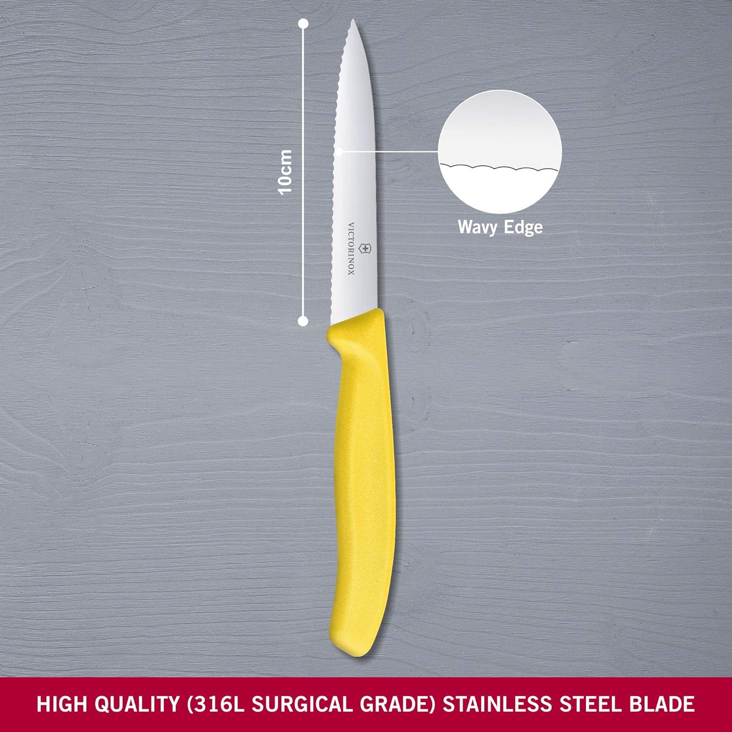 Swiss Classic Wavy Paring Knife Yellow 10cm boatyardmalaysia