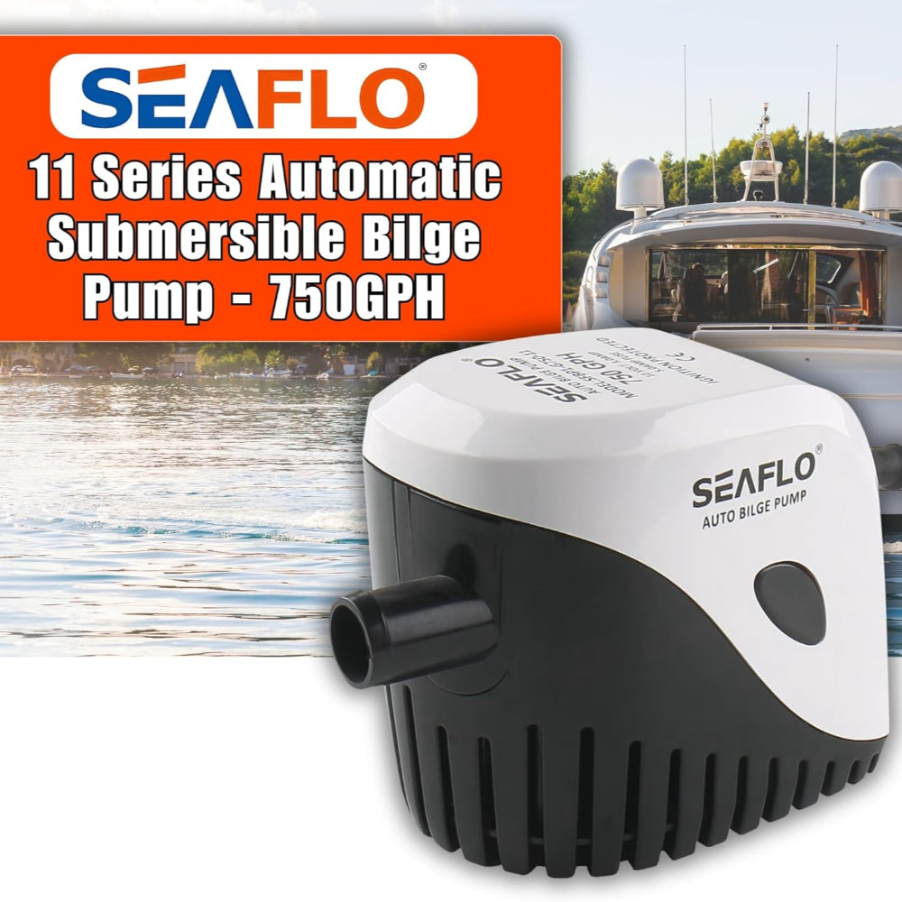 Seaflo Submersible Automatic Bilge Pump with Float Switch 750GPH, 12V - Boatyard Malaysia