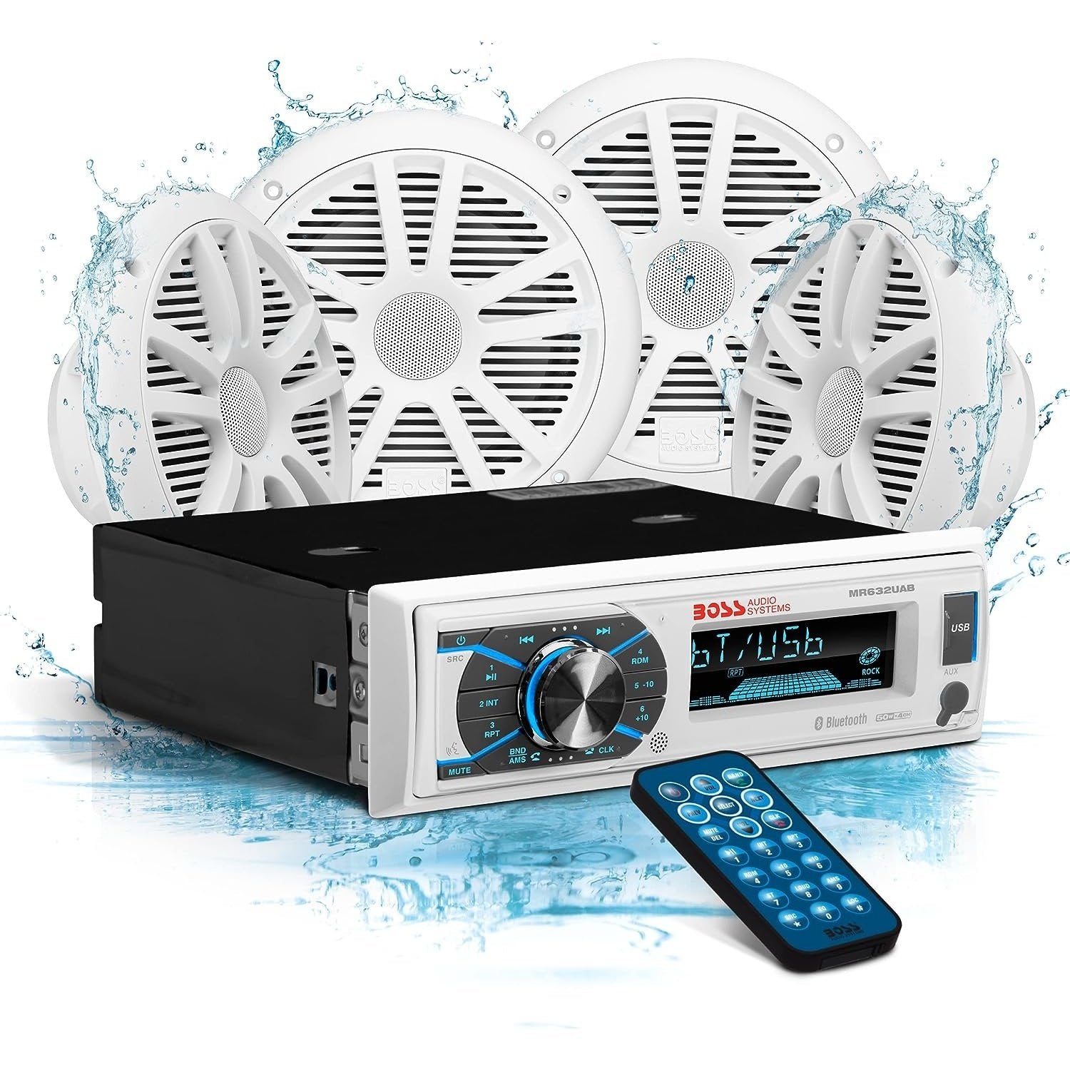 Boss Audio MCK632WB.64 Package W/ MR632UAB 4 MR6W Speakers - Boatyard Malaysia