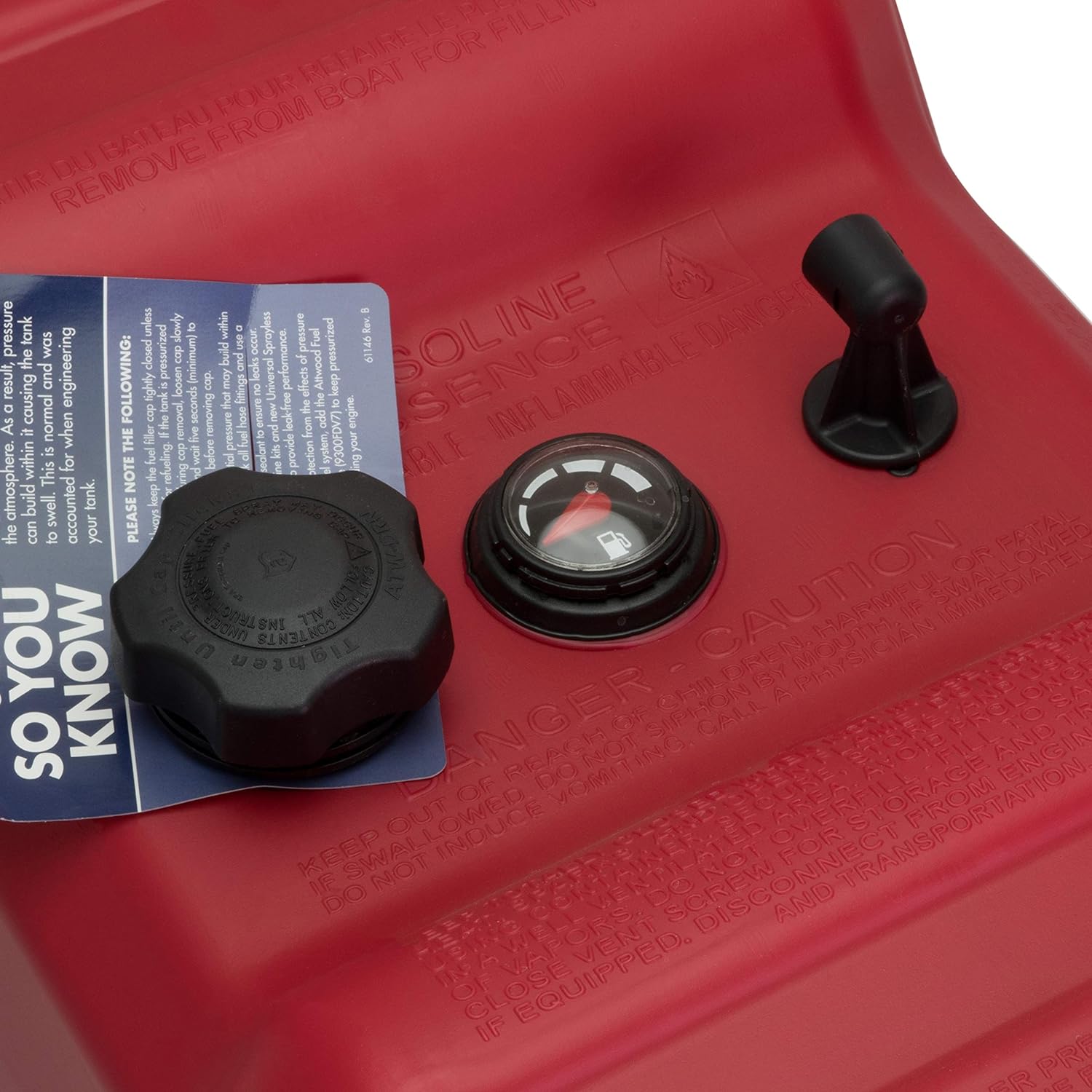 Attwood 12 Gallon Portable Fuel Tank with Gauge - Boatyard Malaysia